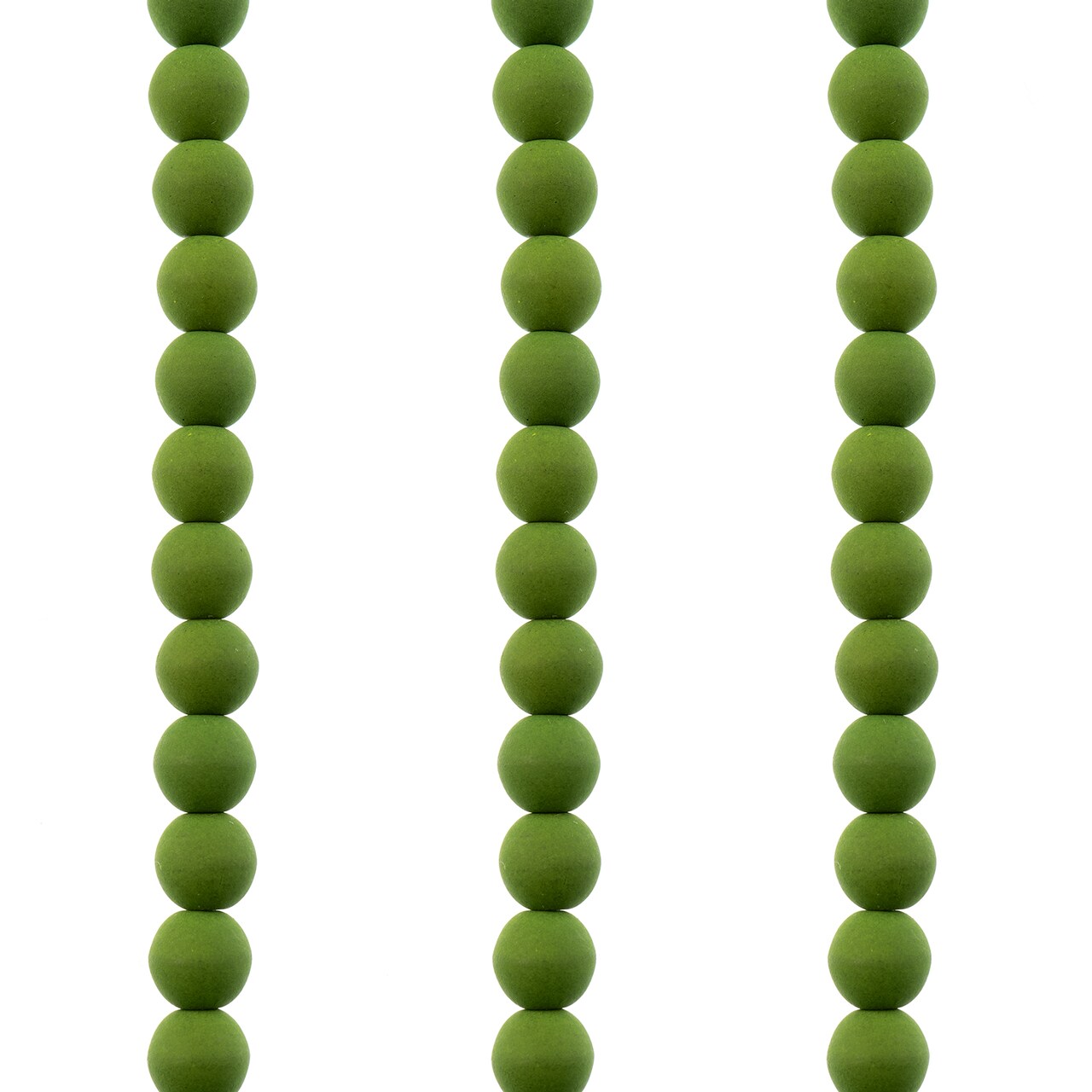 John Bead Czech Glass White Alabaster Velvet Round Bead 3 Strands